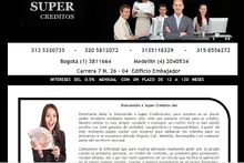 Página web Super Créditos