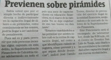 Boyacá 7 Días "Previenen sobre pirámides" - Octubre 27 de 2017
