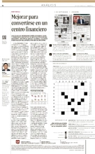 La República "Mejorar para convertirse en un centro financiero" 03 de septiembre de 2020 