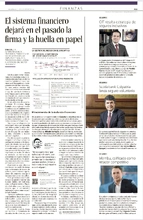 La República "El sistema financiero dejará en el pasado la firma y la huella en papel" 03 de septiembre de 2020