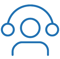 Icono persona con audífono 