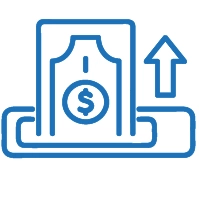 Icono billete saliendo del cajero 