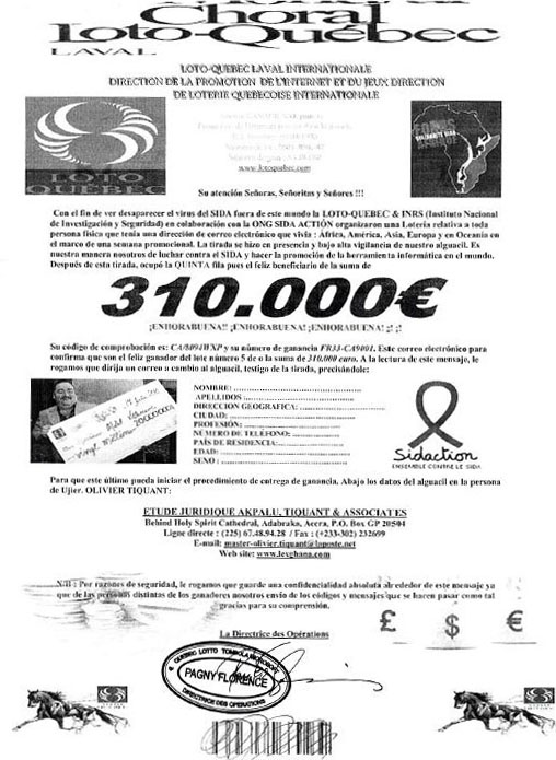 Publicidad web Lotería Quebec