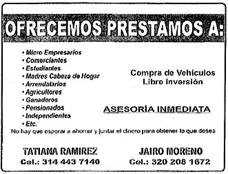 Volante Credifinzas ERG (revés)