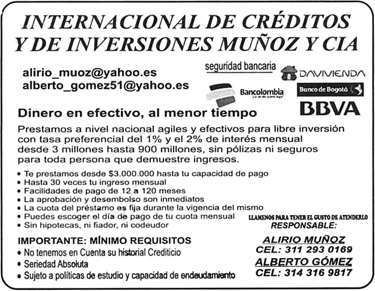 Volante Internacional de Créditos Muñoz y CIA