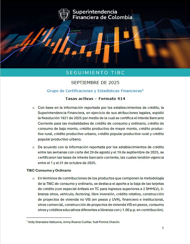 Seguimiento a la TIBC Seguimiento a la TIBC