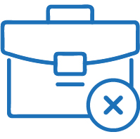 Icono Maletín con una x Icono Maletín con una x