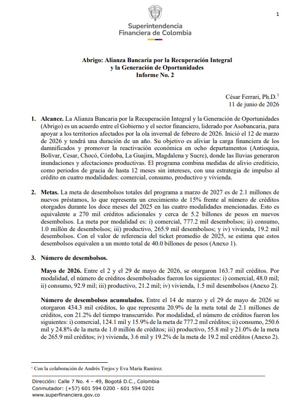 Abrigo: Alianza Bancaria por la Recuperación Integral y la Generación de Oportunidades Informe Abrigo: Alianza Bancaria por la Recuperación Integral y la Generación de Oportunidades Informe