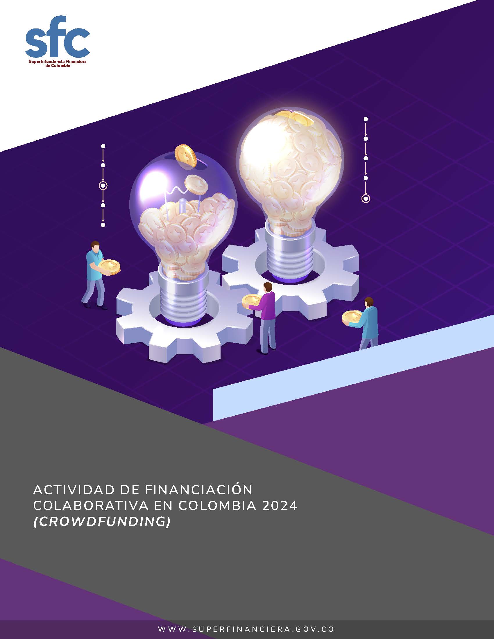 Portada guías para la inclusión financiera - Actividad de financiación colaborativa en Colombia 2024 (crowdfunding)