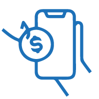 Icono celular dinero