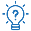 Icono idea con pregunta Icono idea con pregunta
