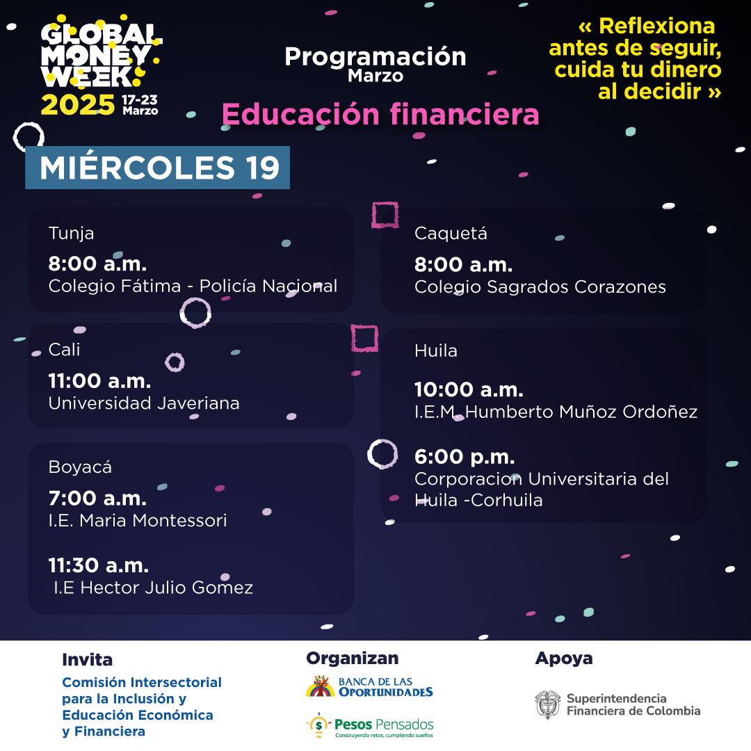 Agenda SFC Global Money Week 2025 - Miércoles 19 de 2025