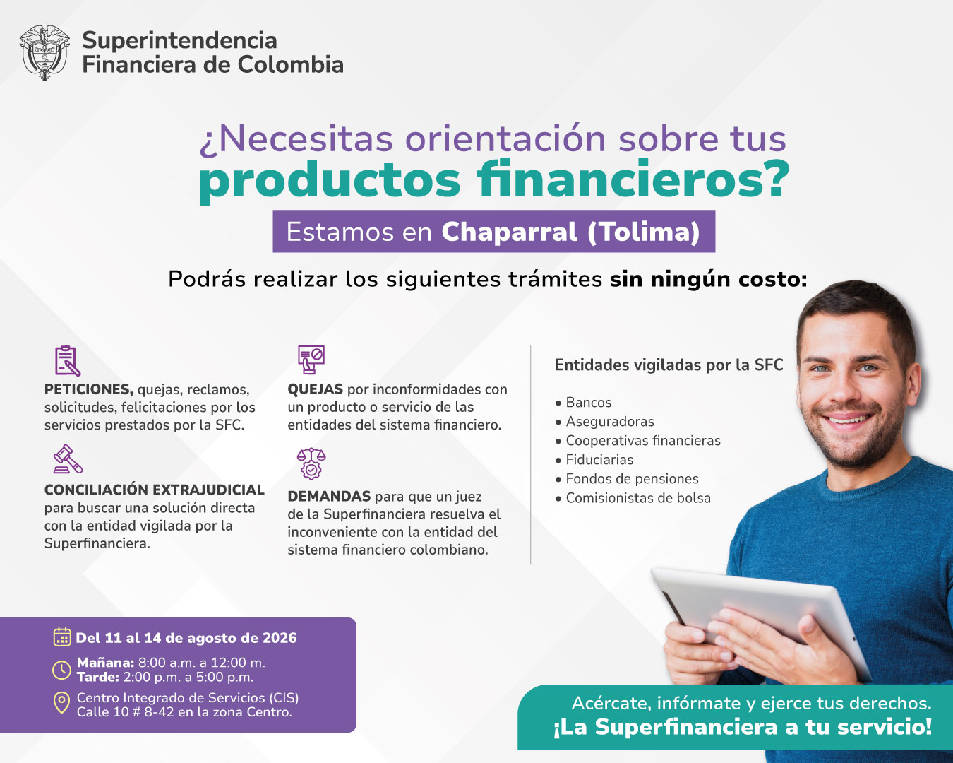 ¿Necesitas orientación sobre tus productos financieros? Estamos en Chaparral (Tolima)