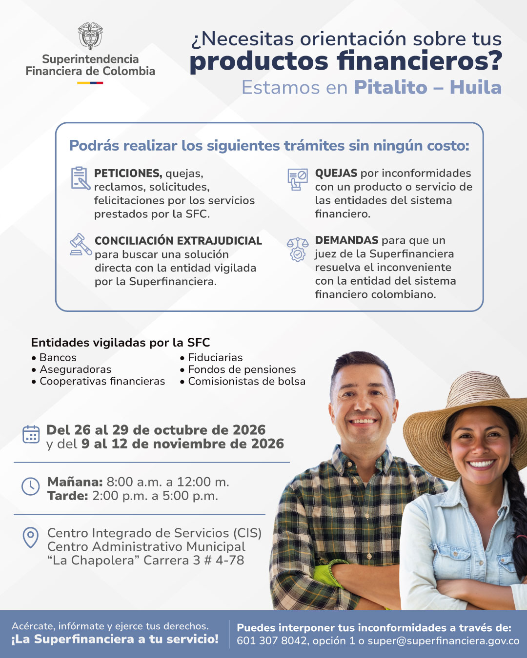 ¿Necesitas orientación sobre tus productos financieros? - Huila - octubre de 2026